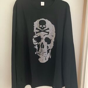 NWT hot rhinestone men’s long sleeve shirt.  XL